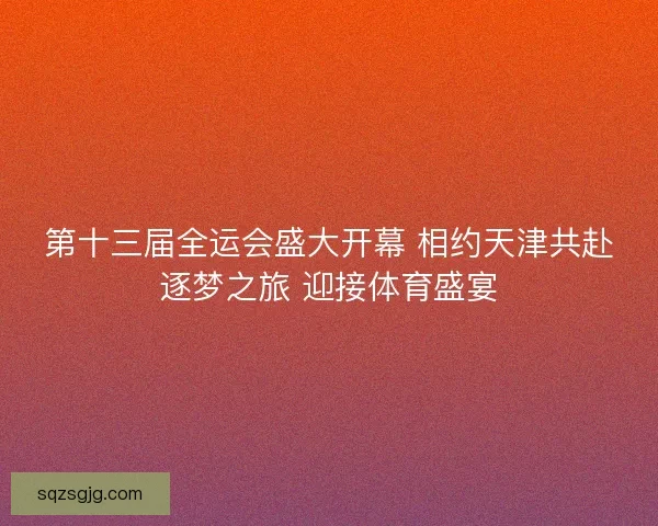第十三届全运会盛大开幕 相约天津共赴逐梦之旅 迎接体育盛宴