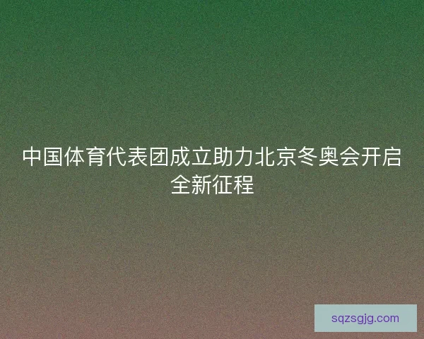 中国体育代表团成立助力北京冬奥会开启全新征程